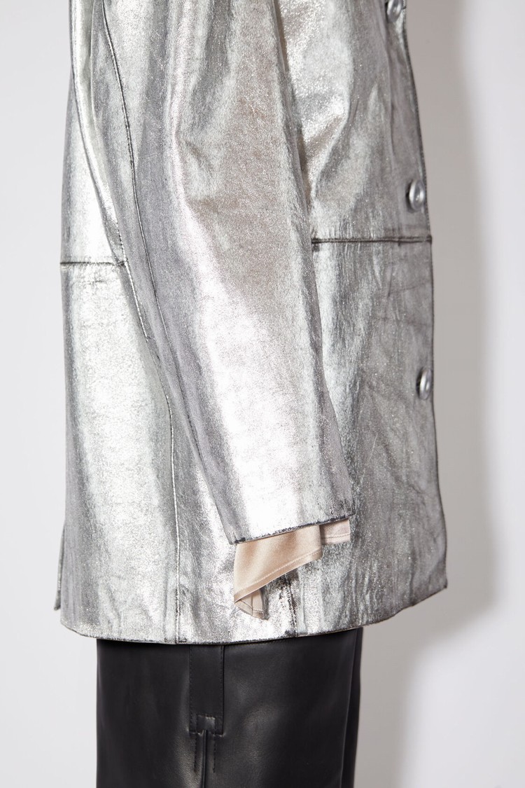 Silver Acne Studios Sprayed Leather Women's Jackets | TNAW-37928