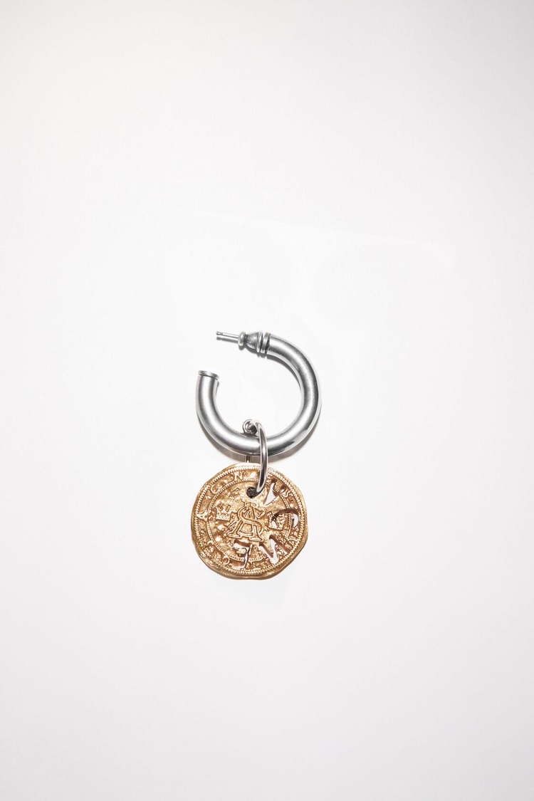 Silver / Gold Acne Studios Coin Charm Earring Jewellery | LOHY-63471