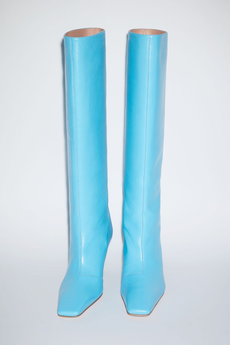 Turquoise Acne Studios Leather Women's Heeled Boots | SDMW-82105