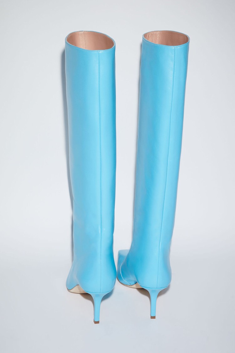 Turquoise Acne Studios Leather Women's Heeled Boots | SDMW-82105