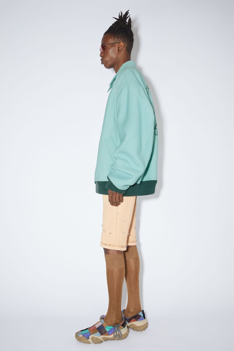 Turquoise Acne Studios Logo Bomber Men's Jackets | IGCL-94627