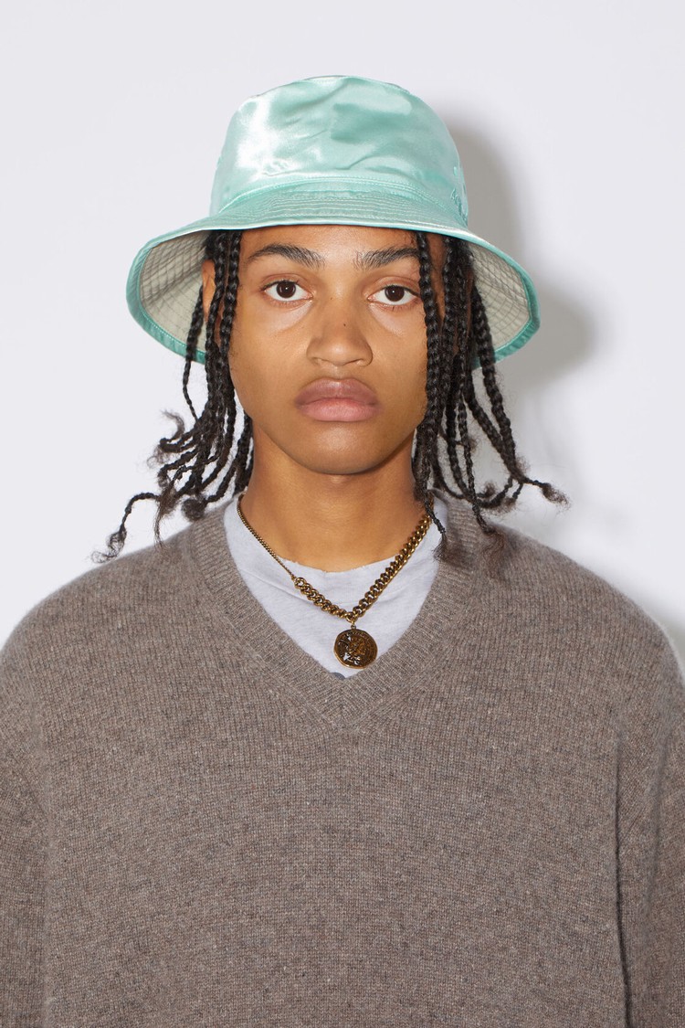 Turquoise Acne Studios Reversible Satin Bucket Hats | YSVX-29475