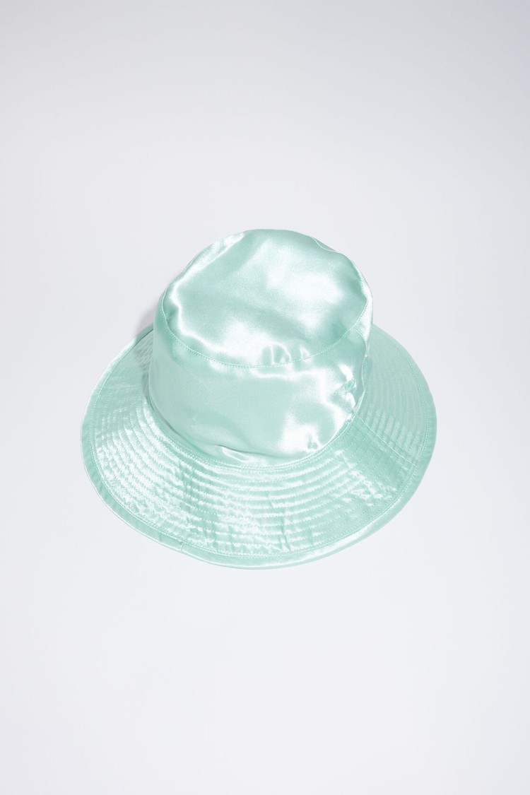 Turquoise Acne Studios Reversible Satin Bucket Hats | YSVX-29475