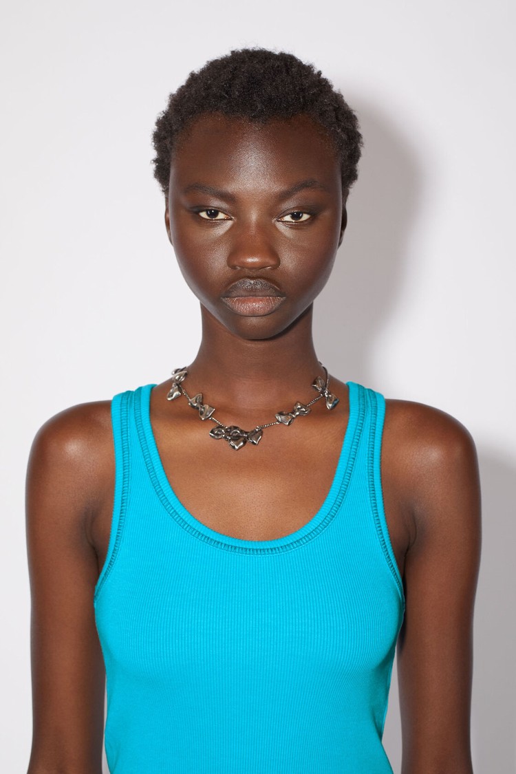 Turquoise Acne Studios Tassel Tank Top Women's T Shirts | DFMB-19463