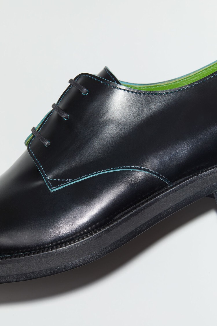 Turquoise / Blue / Black Acne Studios Leather Men's Derby Shoes | GOCI-41230