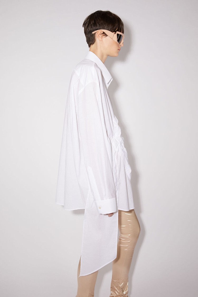 White Acne Studios Bow Button-up Women's Shirts | PBXA-04876