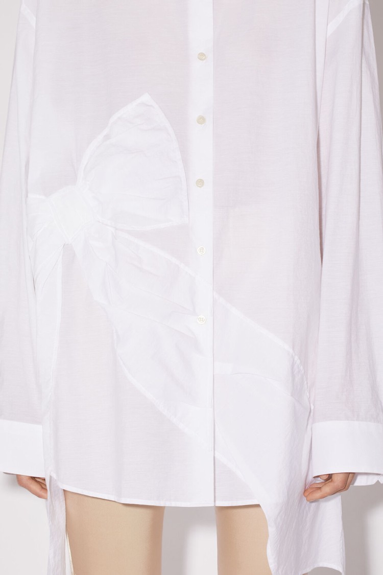 White Acne Studios Bow Button-up Women's Shirts | PBXA-04876