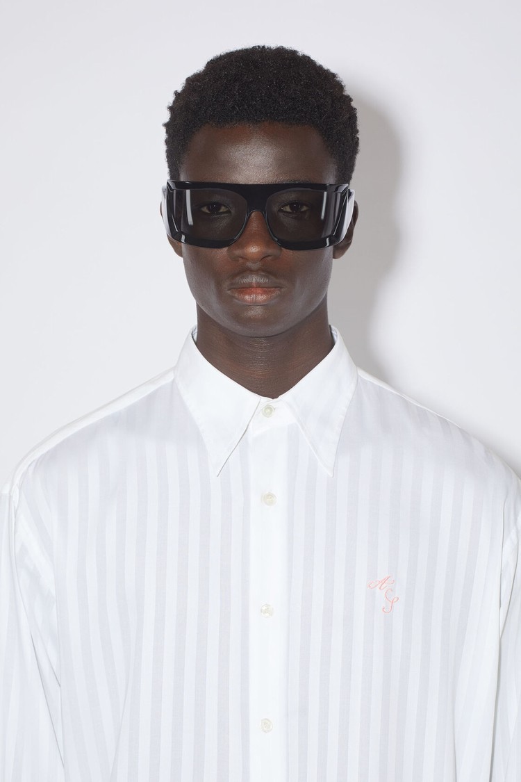 White Acne Studios Button-up Stripe Men's Shirts | RUMY-43816