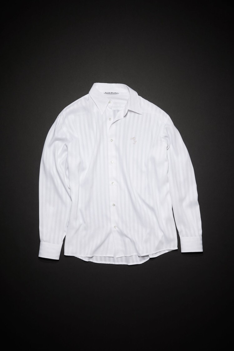 White Acne Studios Button-up Stripe Men's Shirts | RUMY-43816