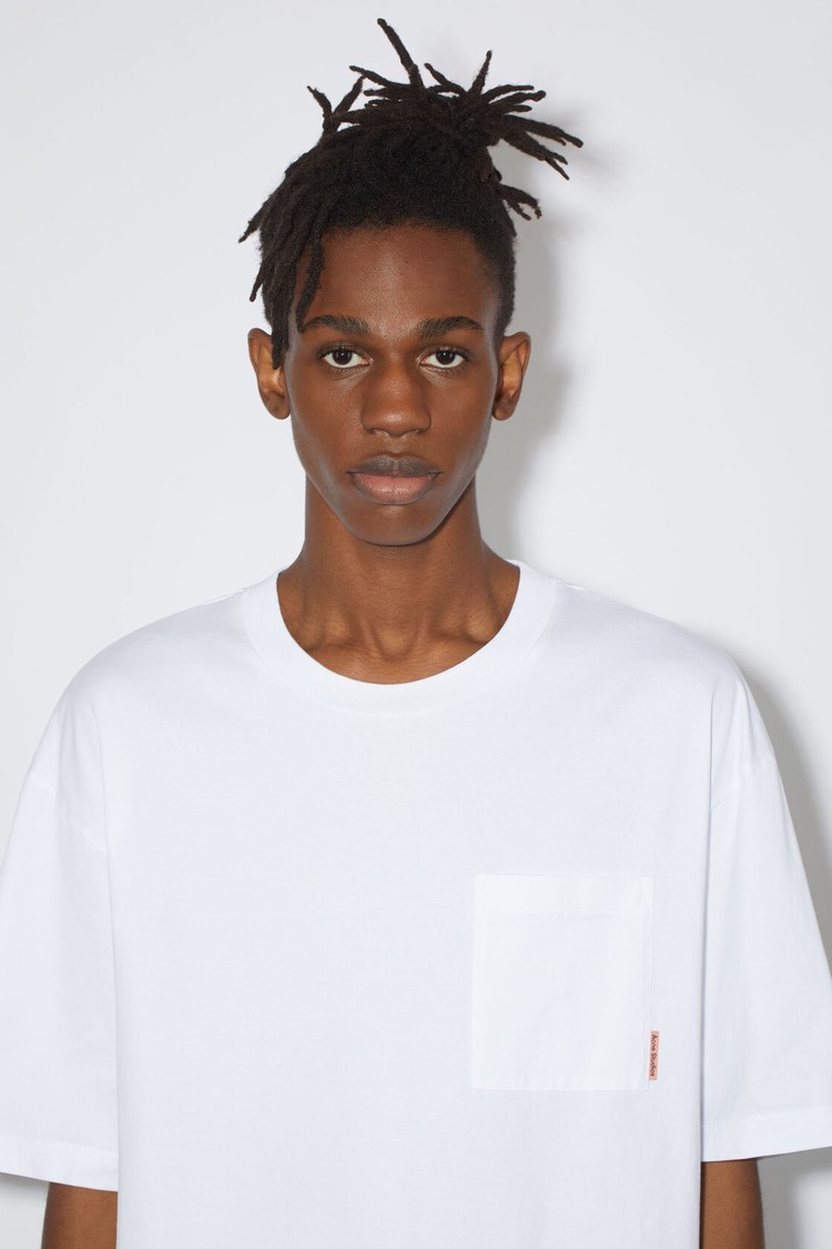 White Acne Studios Cotton Men's T Shirts | UTXK-57206