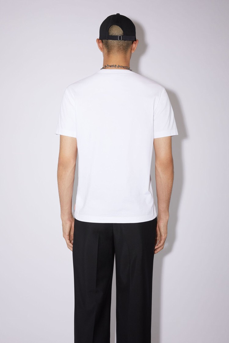 White Acne Studios Crew Neck Men's T Shirts | SAGJ-72365