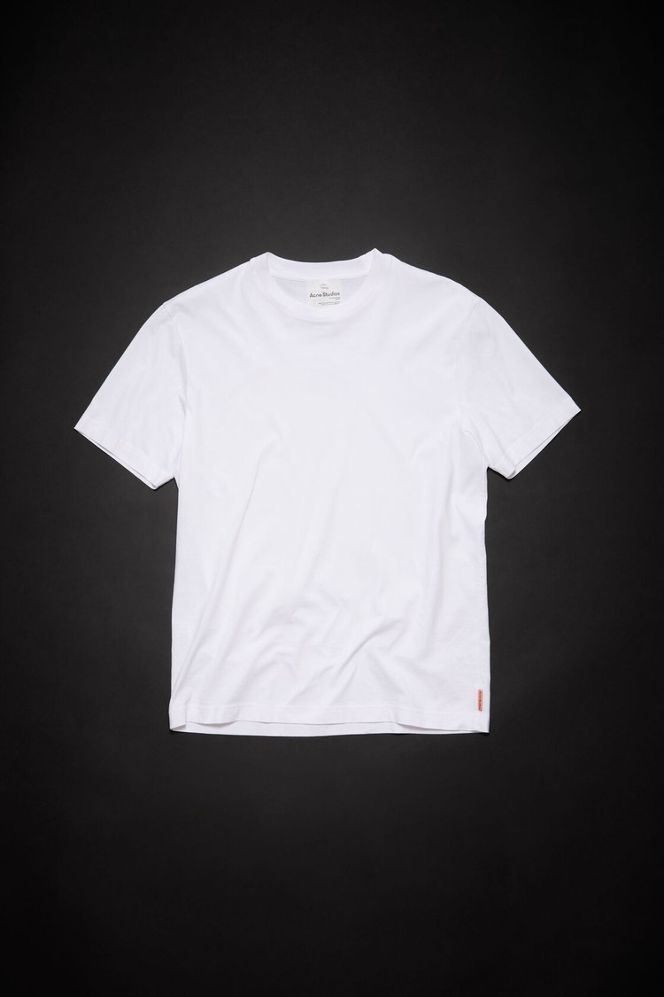 White Acne Studios Crew Neck Men's T Shirts | SAGJ-72365