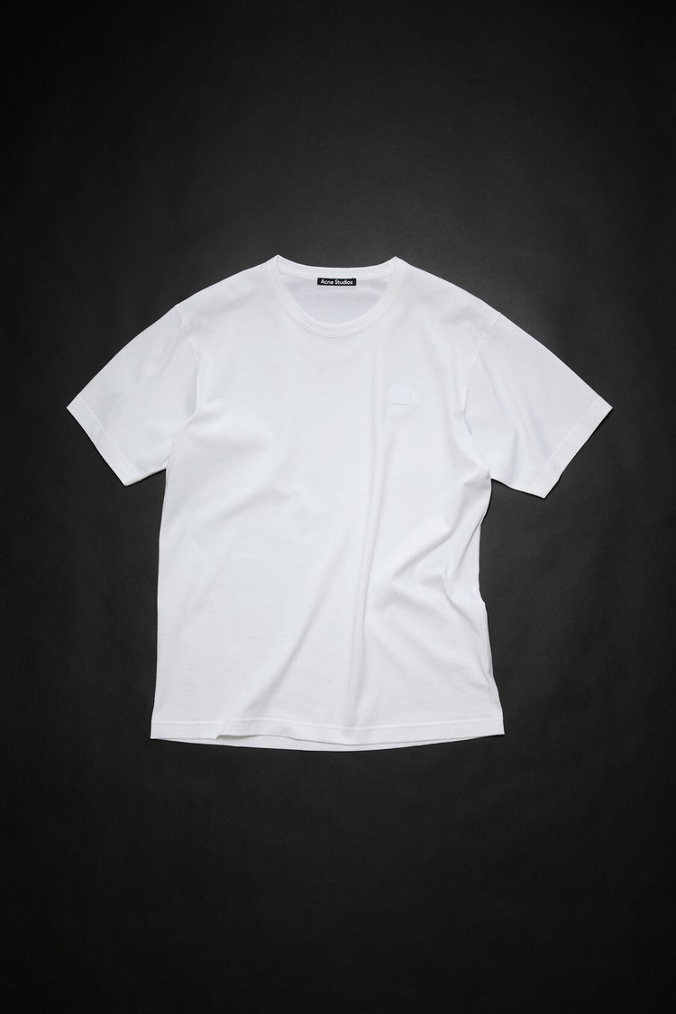 White Acne Studios Crew Neck Men's T Shirts | XPEF-20548