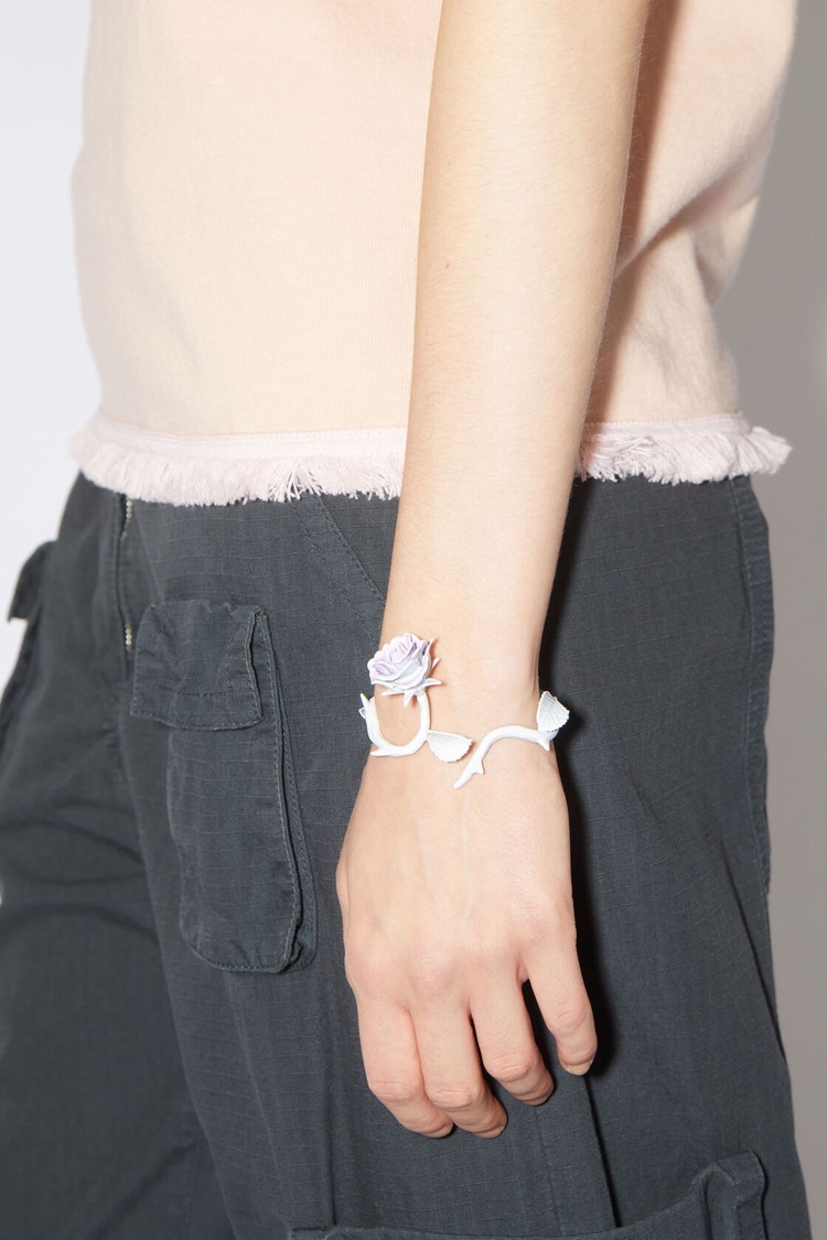 White Acne Studios Cuff Rose Bracelet Jewellery | KYGV-09736