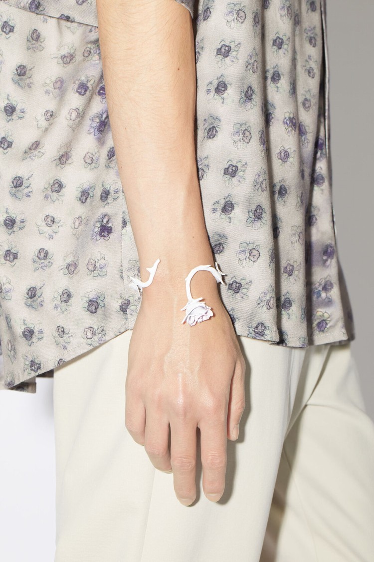 White Acne Studios Cuff Rose Bracelet Jewellery | KYGV-09736