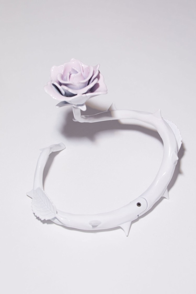 White Acne Studios Cuff Rose Bracelet Jewellery | KYGV-09736