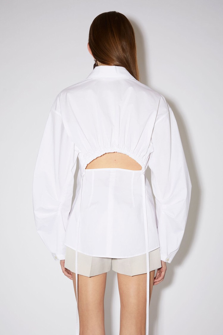 White Acne Studios Cut-out Long Sleeve Women's Shirts | URGJ-29458