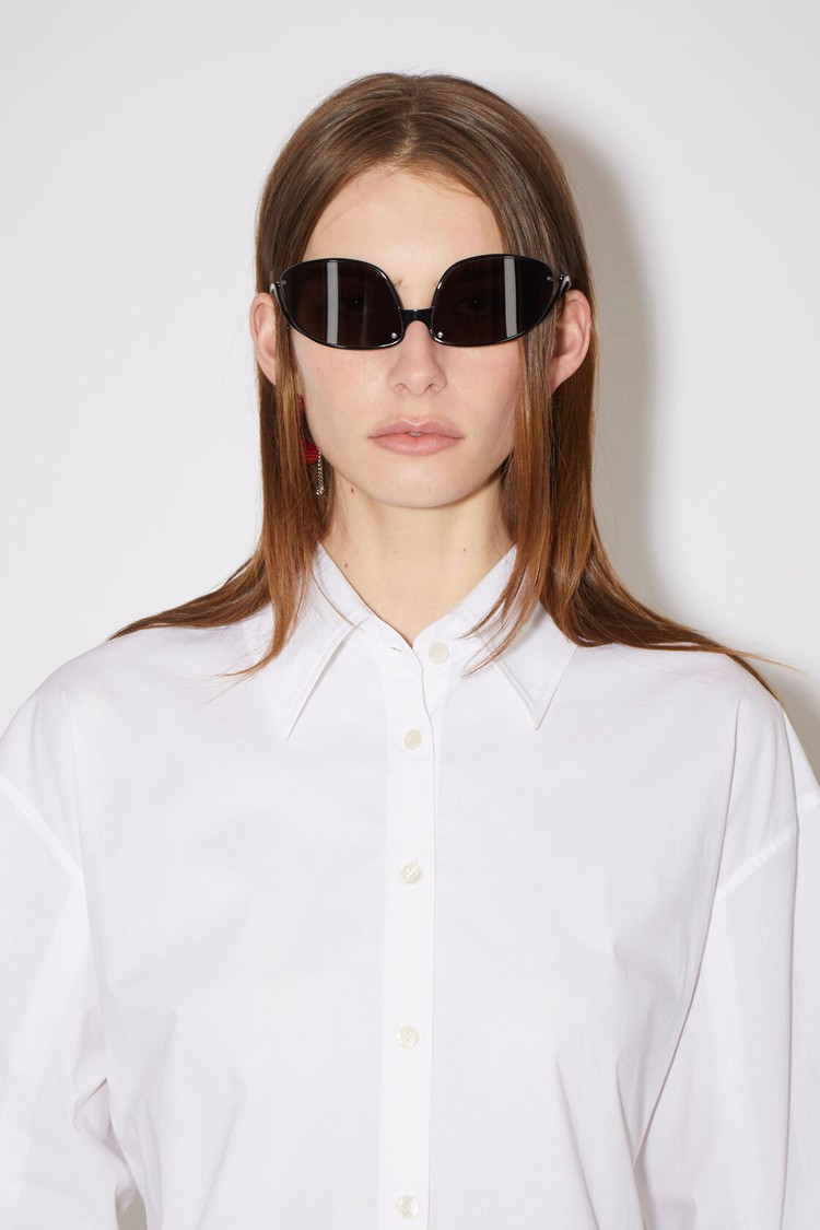 White Acne Studios Cut-out Long Sleeve Women's Shirts | URGJ-29458