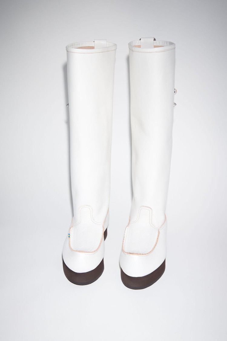 White Acne Studios Embellished Leather Women's Boots | XNQB-42056