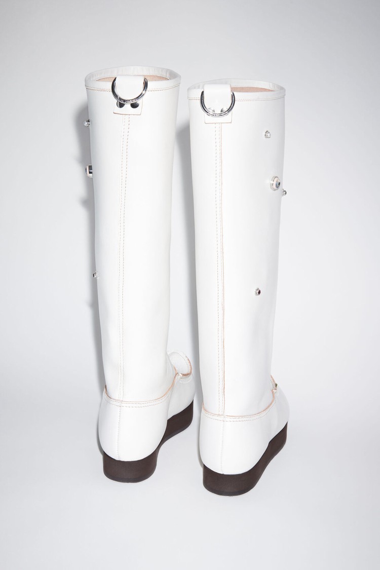 White Acne Studios Embellished Leather Women's Boots | XNQB-42056