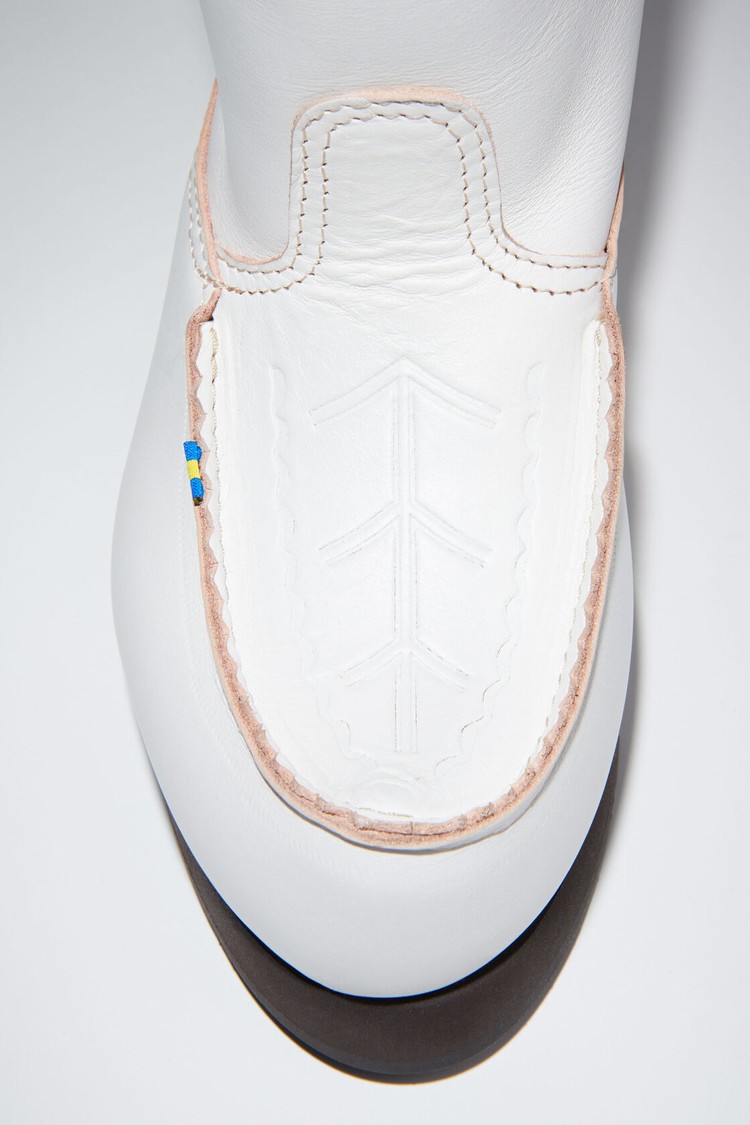 White Acne Studios Embellished Leather Women's Boots | XNQB-42056