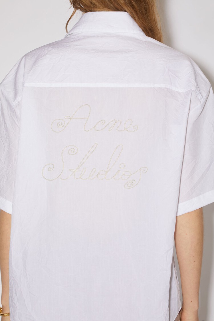 White Acne Studios Embroidered Button-up Women's Shirts | OMCZ-64851