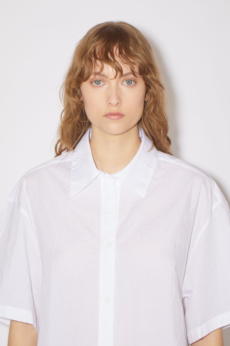 White Acne Studios Embroidered Button-up Women's Shirts | OMCZ-64851