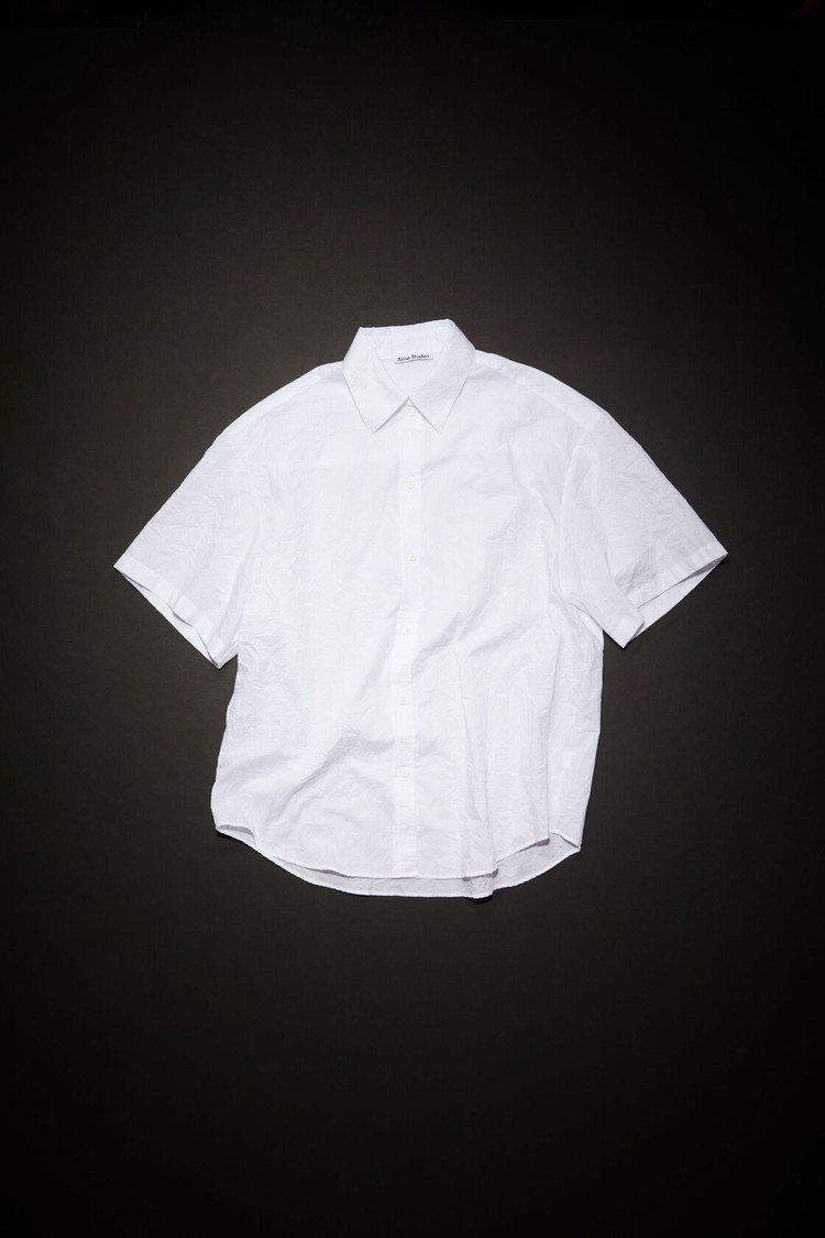 White Acne Studios Embroidered Button-up Women's Shirts | OMCZ-64851