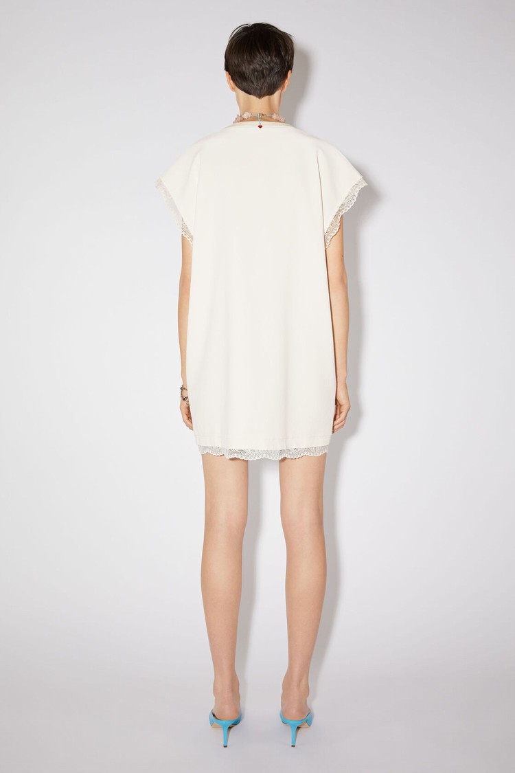 White Acne Studios Embroidered Women's Dress | CESF-03689