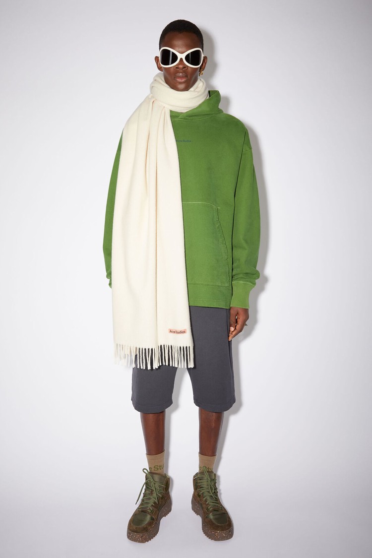 White Acne Studios Fringe Wool - Oversized Scarf | IGXY-86794