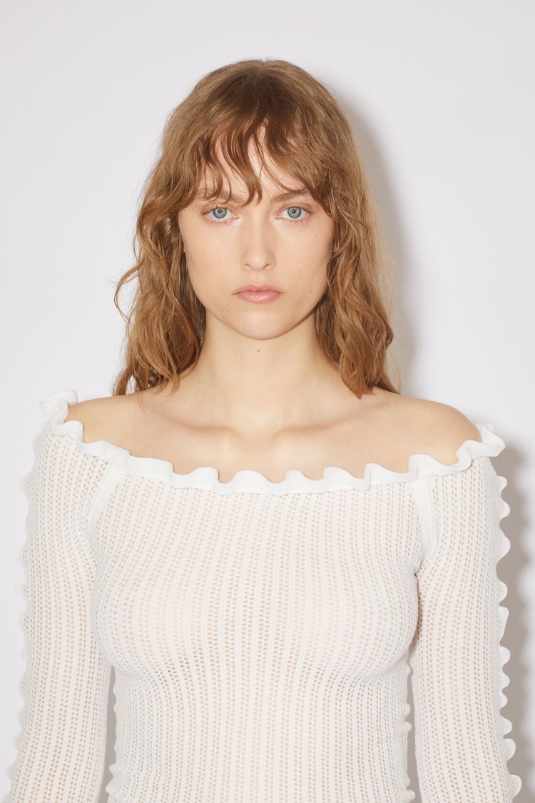 White Acne Studios Knitted Jumper Women's Knitwear | ZJKH-92057