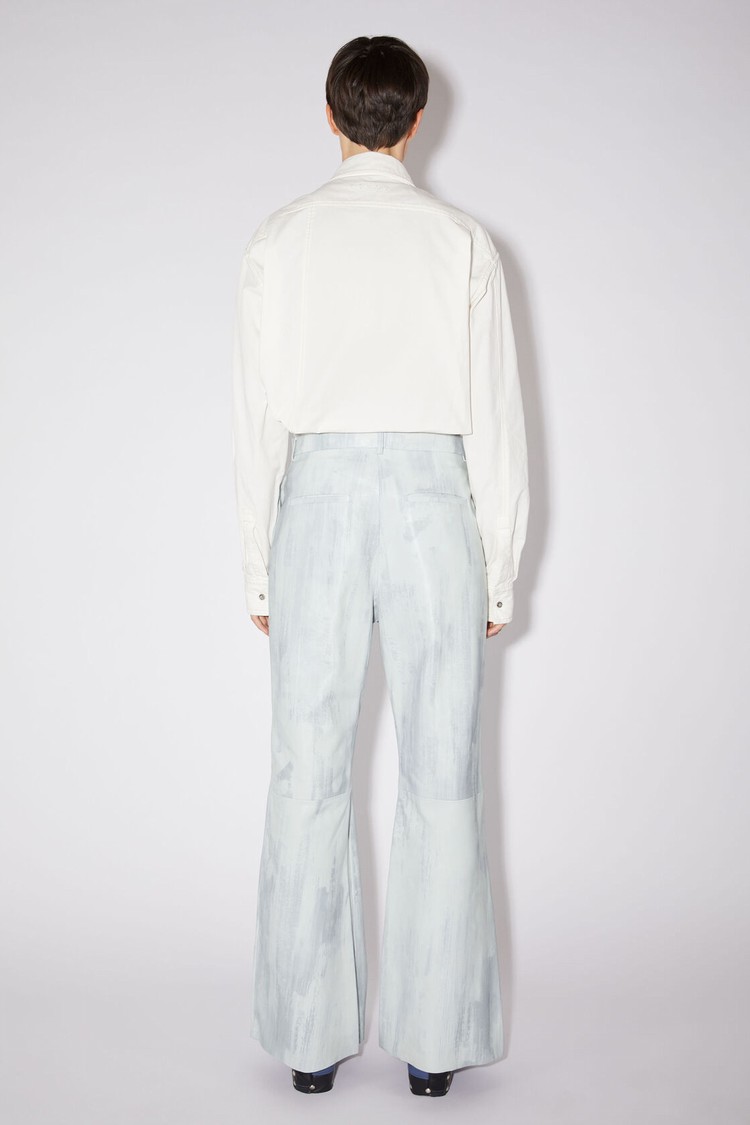 White Acne Studios Leather Men's Trousers | QXLM-71568