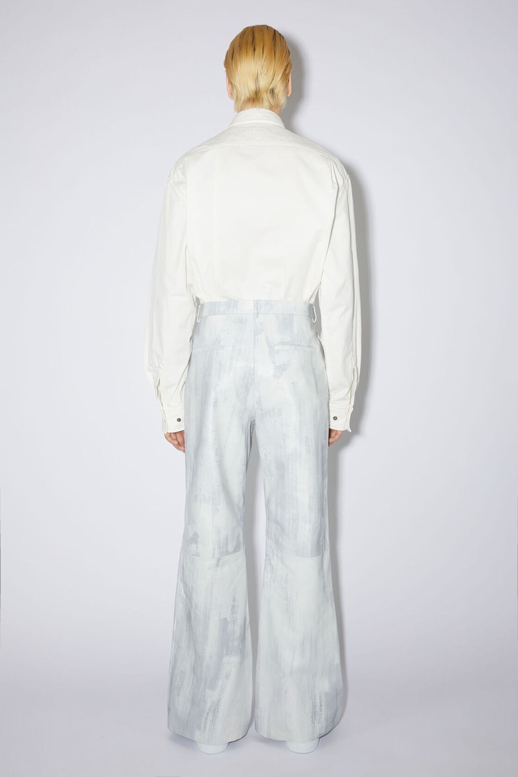 White Acne Studios Leather Men's Trousers | QXLM-71568