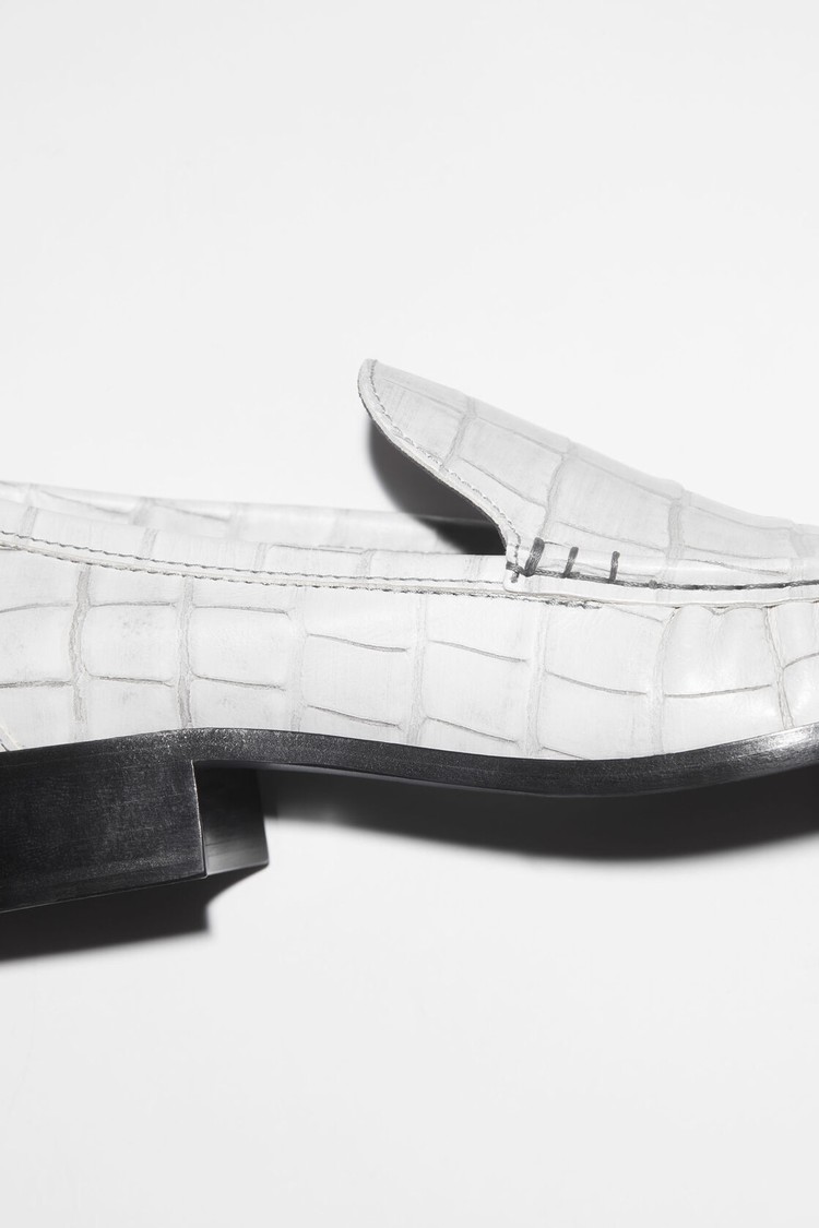 White Acne Studios Leathers Women's Loafers | NQFD-94637