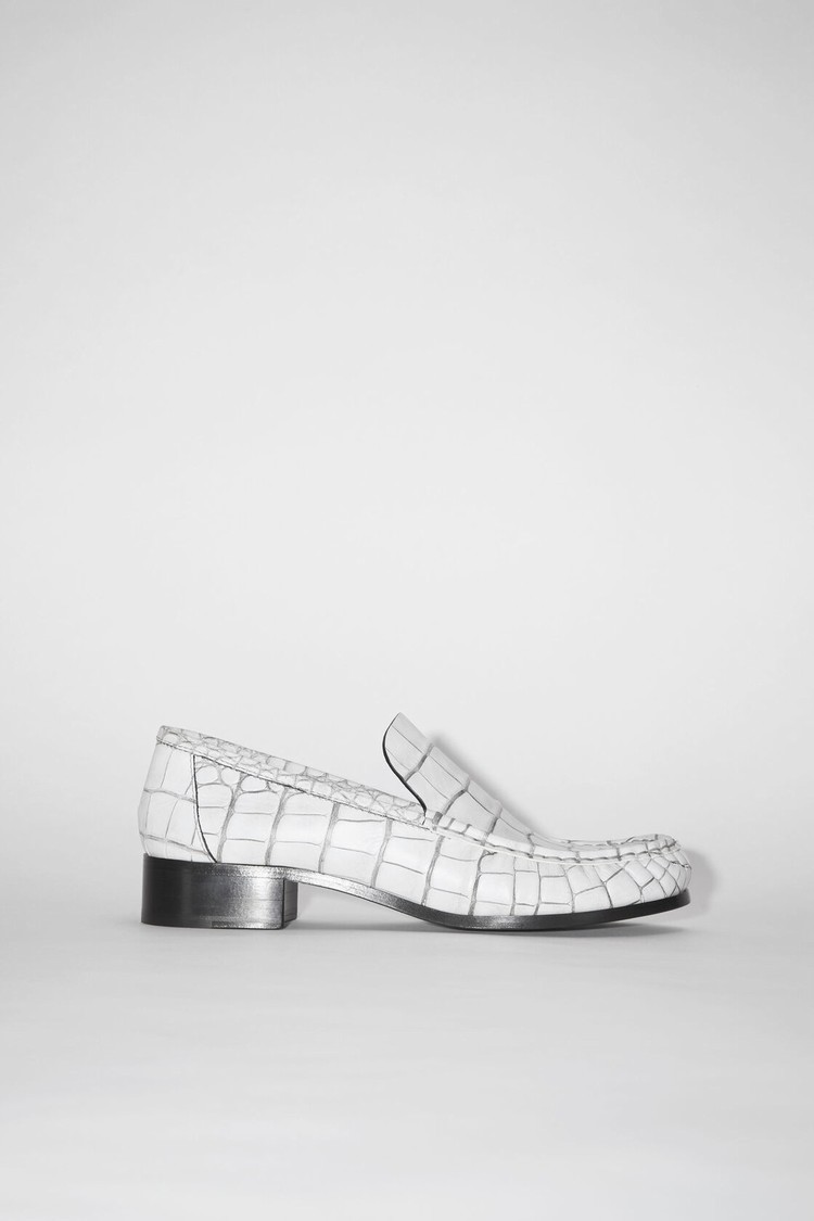 White Acne Studios Leathers Women\'s Loafers | NQFD-94637