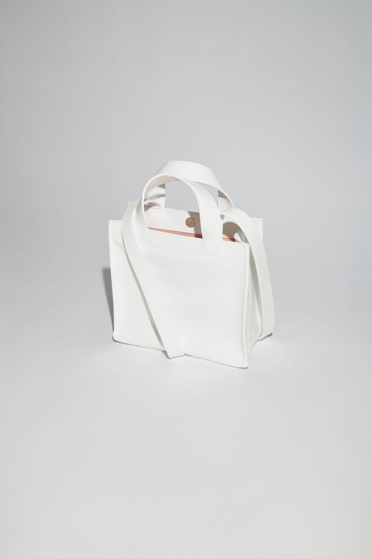 White Acne Studios Logo Mini Shoulder Tote Bag | WMRZ-76803