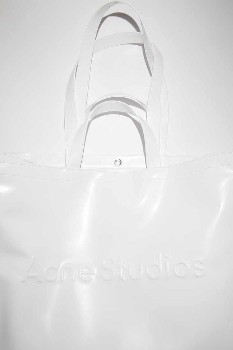 White Acne Studios Logo Shoulder Tote Bag | QXUR-50629