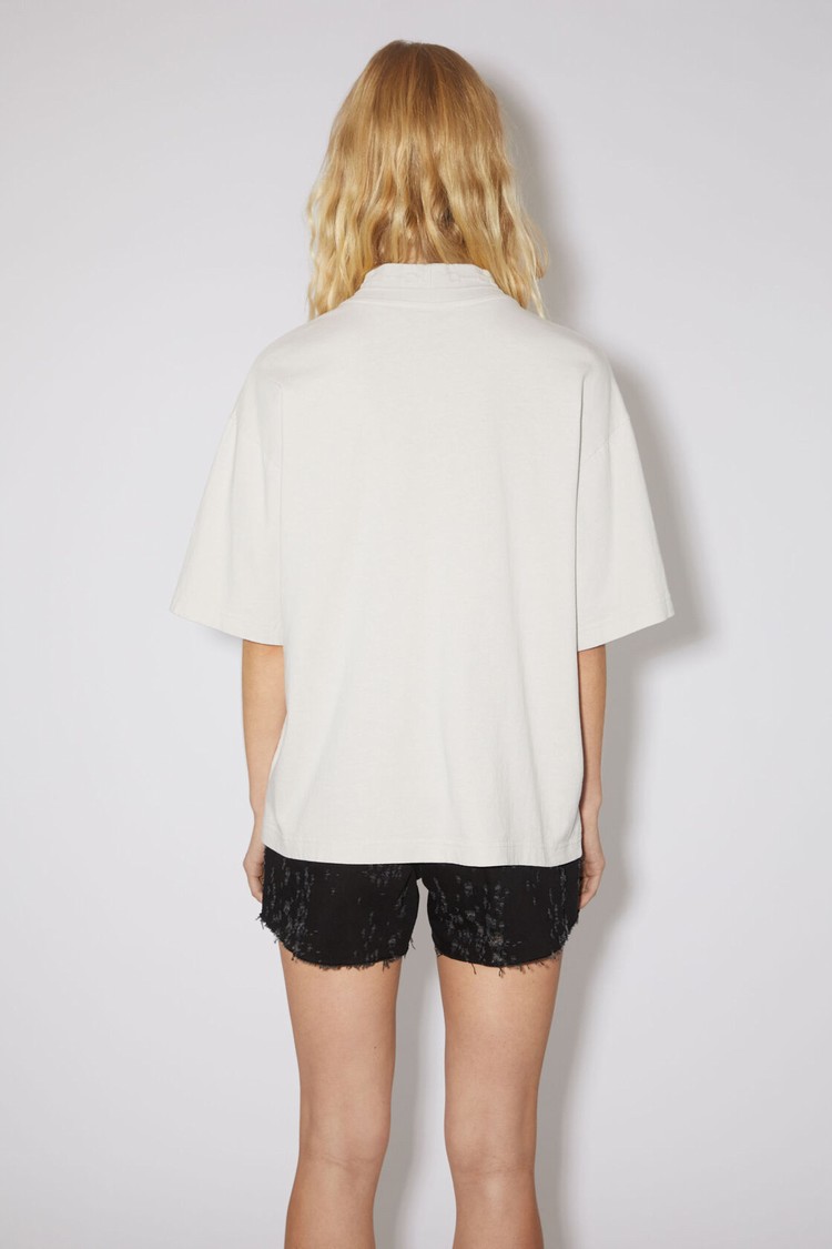 White Acne Studios Logo Tape Women's T Shirts | YBMN-29753