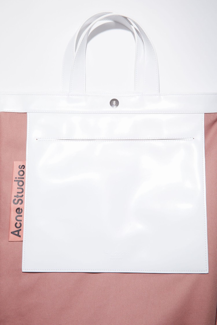 White Acne Studios Logo Tote Bag | OQZN-90873