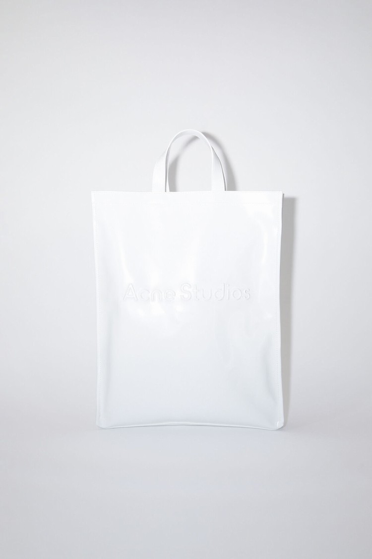 White Acne Studios Logo Tote Bag | OQZN-90873