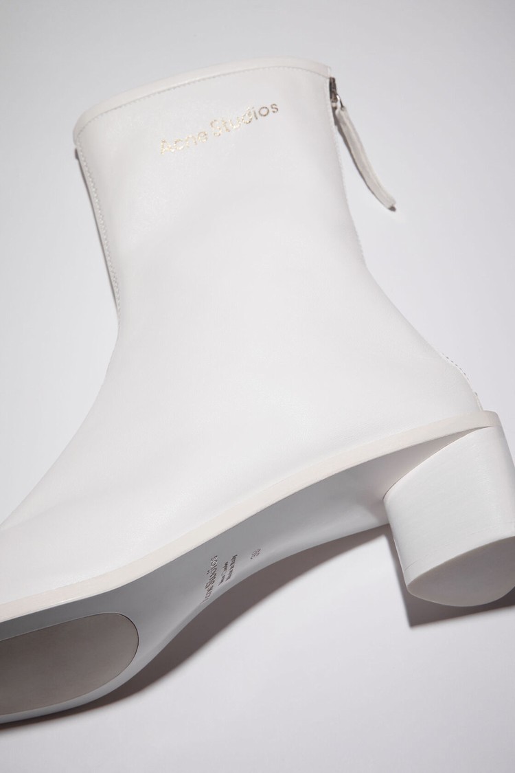 White Acne Studios Logo Women's Ankle Boots | WTBN-35417