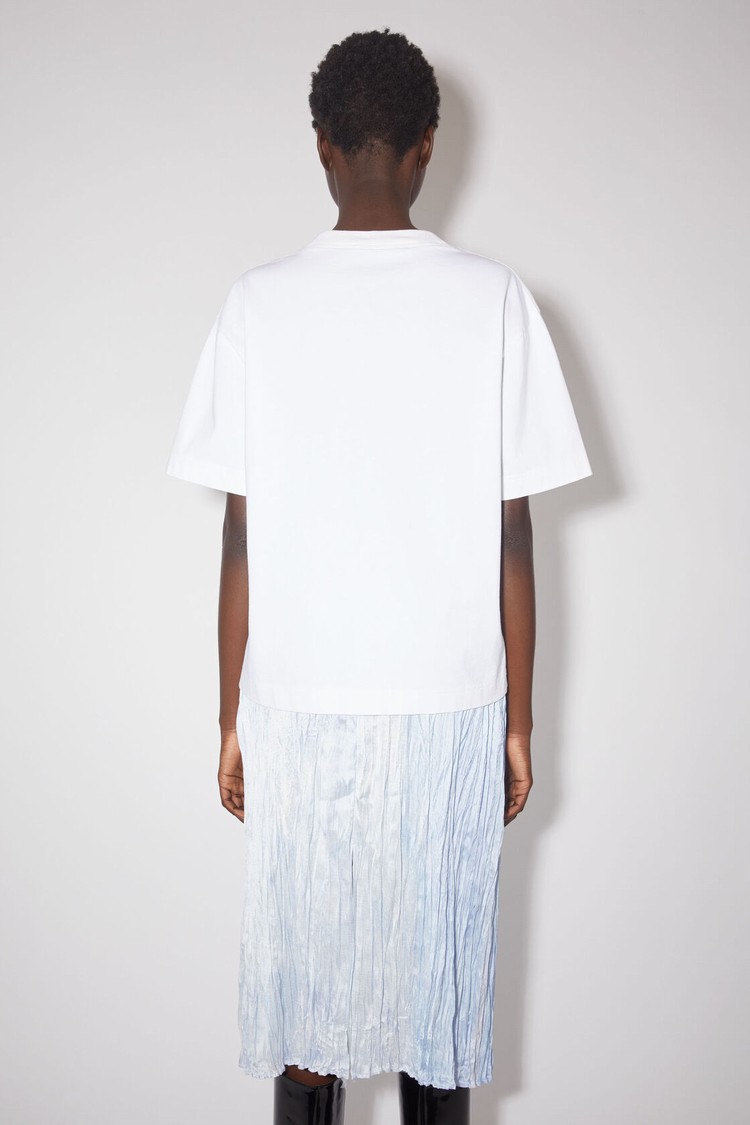 White Acne Studios Logo Women's T Shirts | YMVZ-09583