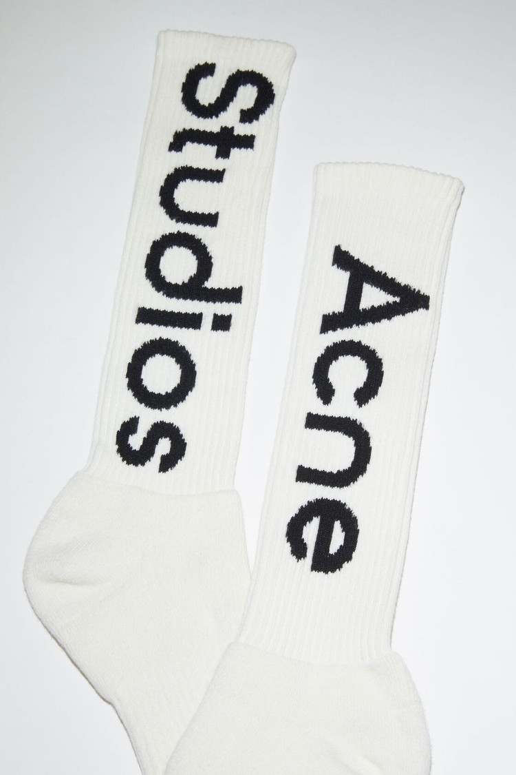 White Acne Studios Logo-jacquard Socks | SCDP-18427