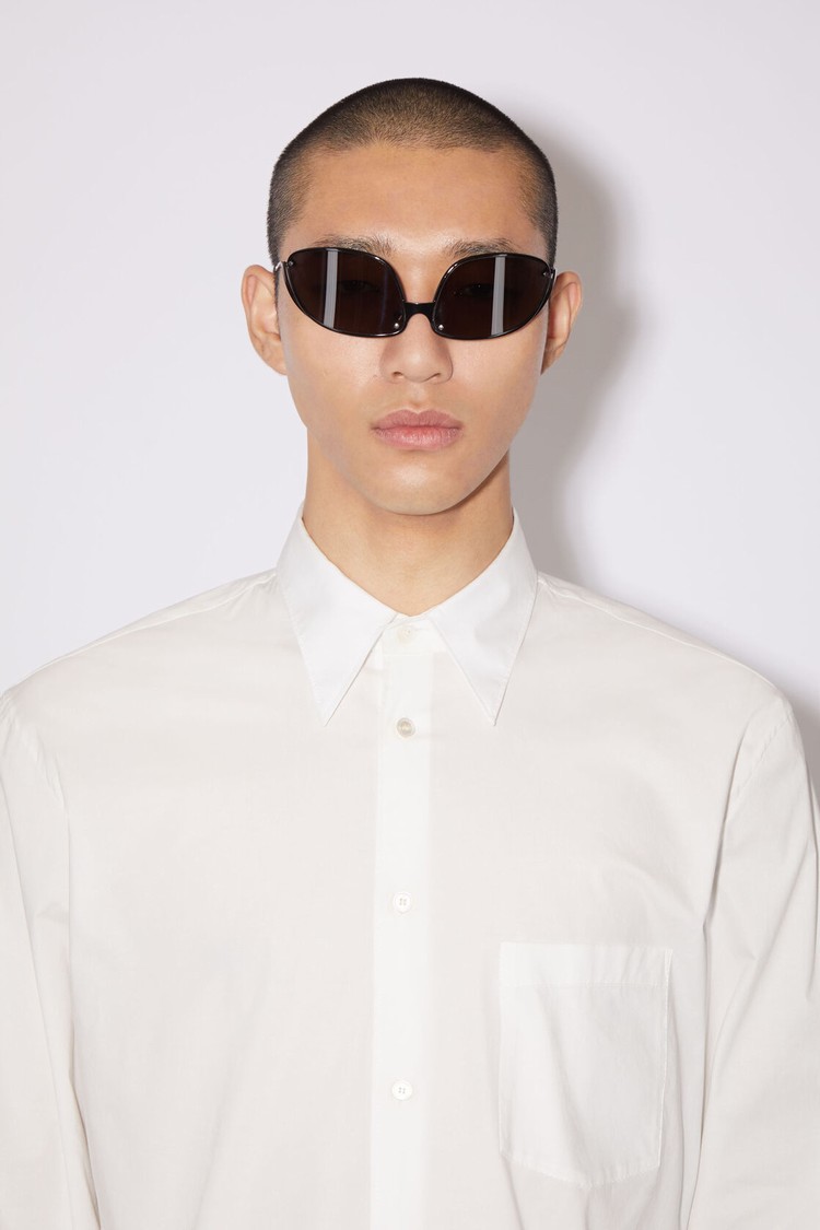 White Acne Studios Long Sleeve Men's Shirts | UPYH-12094