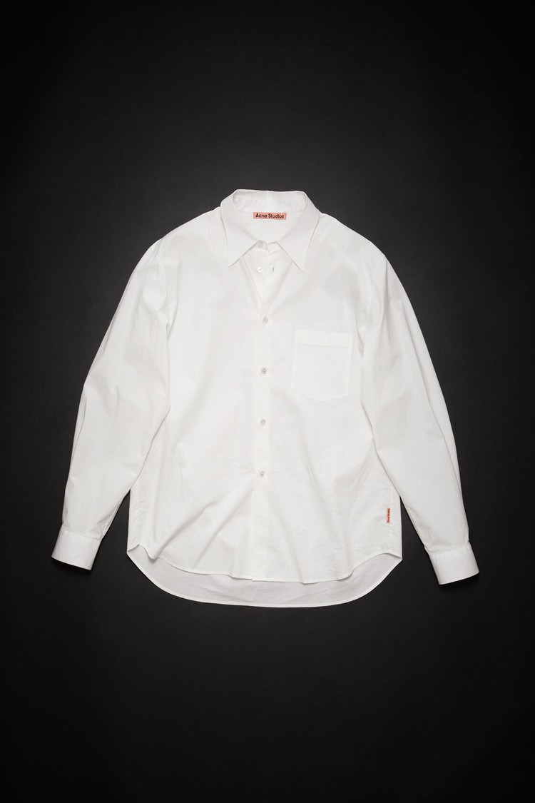 White Acne Studios Long Sleeve Men's Shirts | UPYH-12094