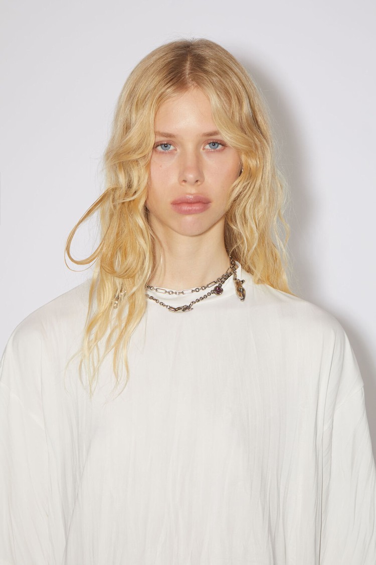 White Acne Studios Pleated Women's T Shirts | QHVZ-96801