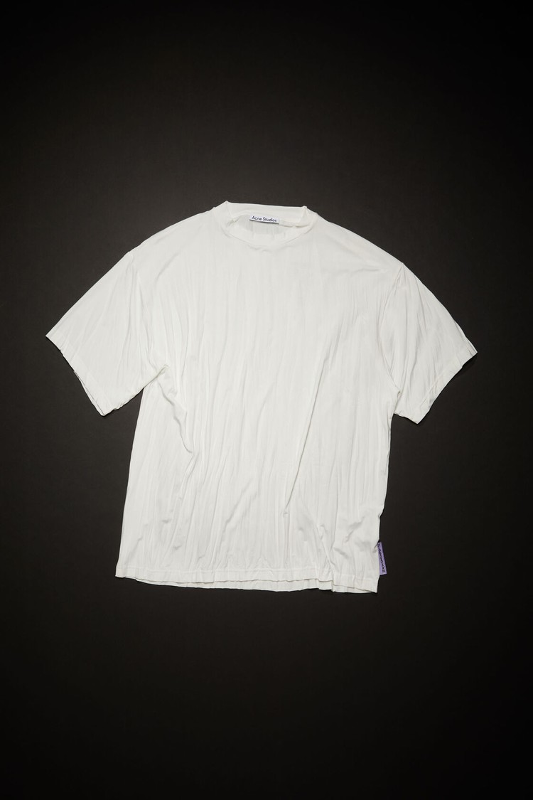 White Acne Studios Pleated Women's T Shirts | QHVZ-96801