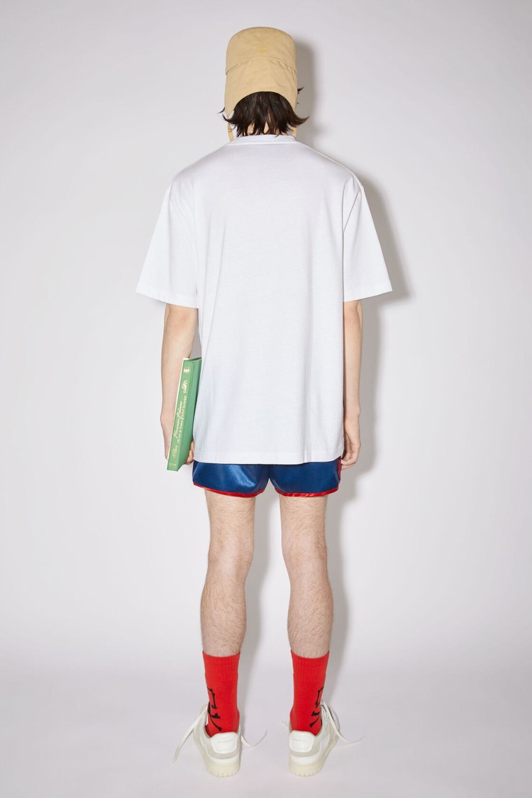 White Acne Studios Printed Men's T Shirts | SJTO-25718