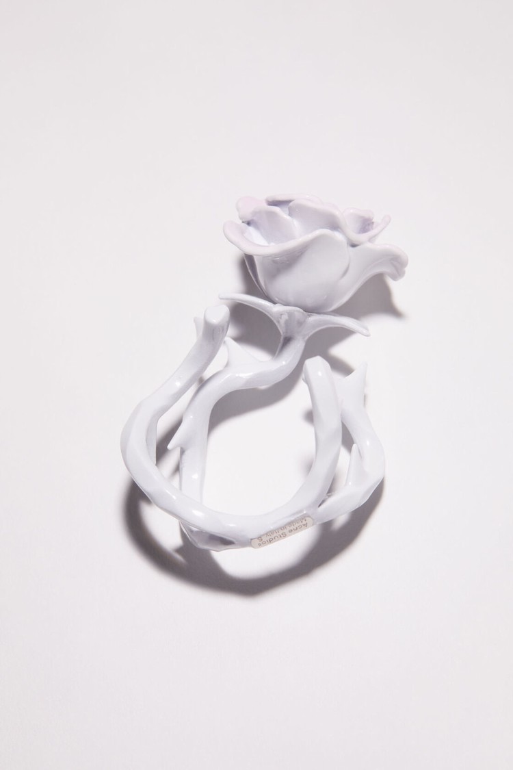 White Acne Studios Rose Ring Jewellery | EYHK-76285