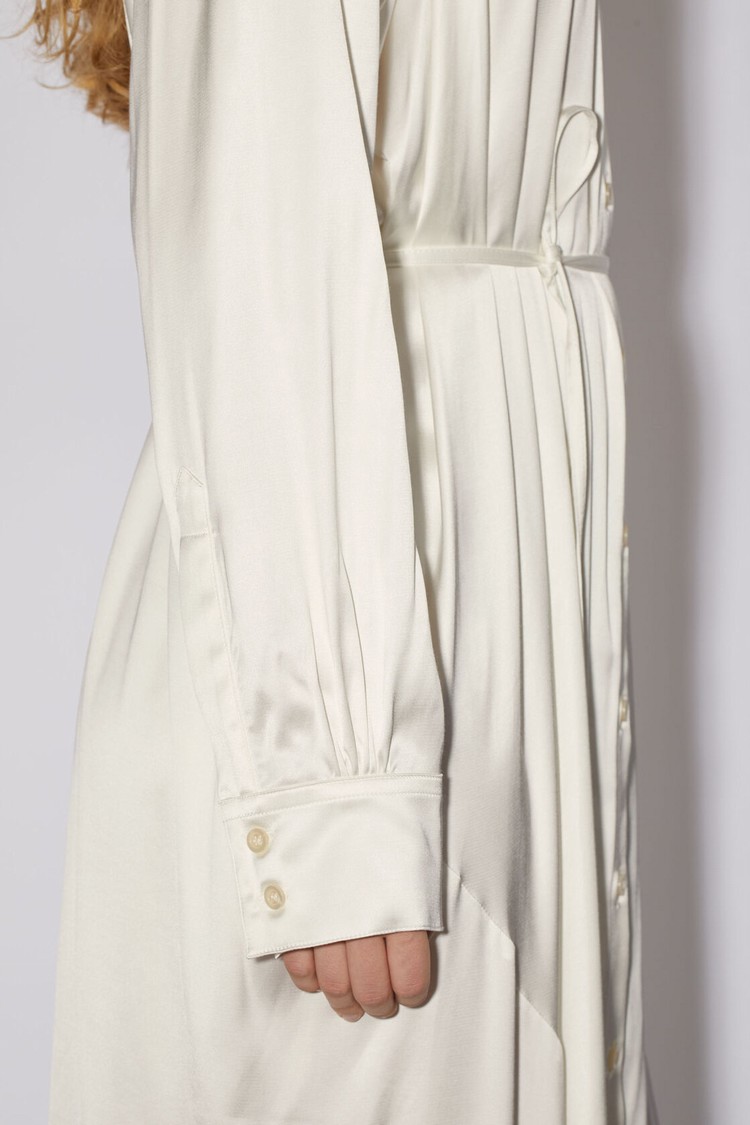 White Acne Studios Satin Shirt Women's Dress | DXLW-69710